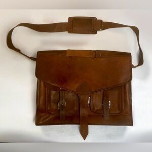 Classic Brown Laptop Messenger Bag. New